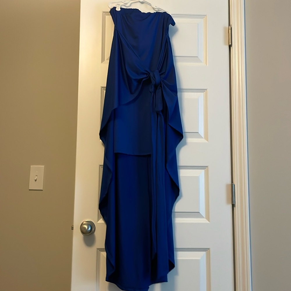White Birch Sleeveless Dress with wrap front and adjustable tie neck